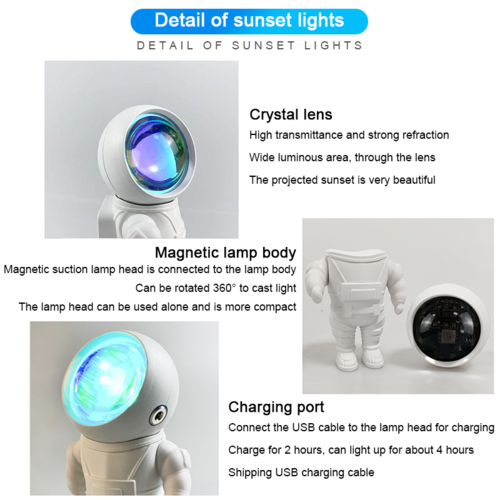 Rechargeable  Astronaut LED Sunset Projection Lamp with Base (kopie)
